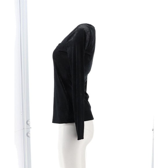 NWT SKINNYGIRL GIANA CRUSHED VELVET SQUARE NECK TOP BLACK MEDIUM & 1X - Picture 3 of 16